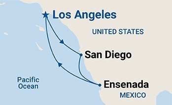 4-Day West Coast Getaway with San Diego Itinerary Map